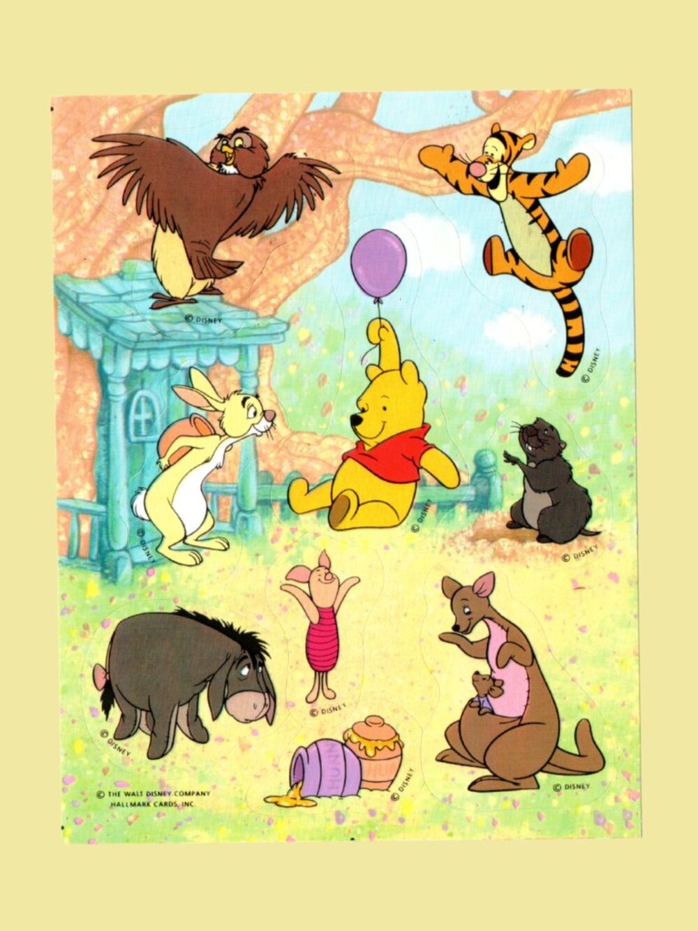 Hallmark Disney's Winnie the Pooh Vintage Sticker Sheet